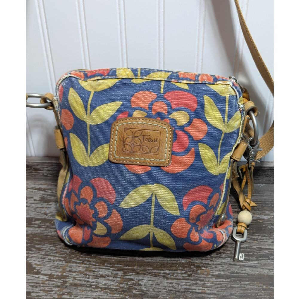 Fossil Vintage Canvas Multi compartment Multicolor Crossbody Bag - Picture 8 of 8